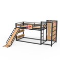 thumbnail image 5 of Harper & Bright Designs Twin XL Bunk Bed with Basketball Hoop and Climbing Wall, Metal loft Bed Frame with Slide and Bookshelves, Yellow & Black, 5 of 16