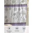 thumbnail image 6 of Sheer Curtains 45 Inch Length 2 Panels Set for Kitchen, Purple Geometric Semi Sheer Curtains for Windows, Stripes Boho Spring Flowers Country Rural Voile Window Treatments Rod Pocket Curtain, 6 of 7