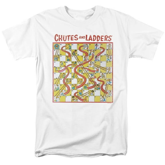Chutes And Ladders 79 Game Board S/S Adult 18/1 T-Shirt White