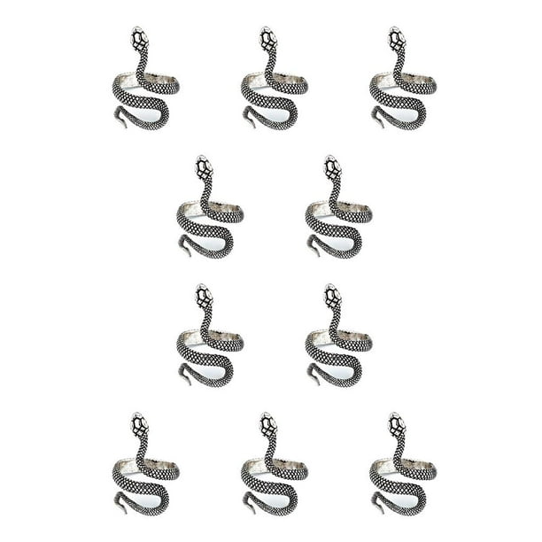 Minnieouse Anillos geniales Anillo de moda para estudiantes Joyas para hombres Verano Plata / Serpiente Plata/Serpiente 10piezas