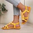 thumbnail image 4 of Women's Floral Sandals Open Toe Casual Summer Flats with Ankle Strap Low Heel Rubber Sole Dressy Beach Shoes, 4 of 5