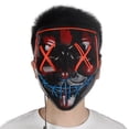 thumbnail image 4 of Máscara de Halloween con luz LED que brilla en la oscuridad, 3 modos, cable EL, disfraz de la película The Purge, accesorios para fiestas, 4 of 5
