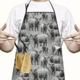 thumbnail image 2 of Gray Highland Cow Group Pattern Apron-Garden Aprons for Women with Pockets-Cotton Linen Waterproof Kitchen Cooking Gardening Aprons Adjustable for Kitchen,Cooking,BBQ and Salon 33x27 Inch, 2 of 7