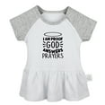 thumbnail image 4 of Pack of 2, I am Proof God Answers Prayers & God Knew My Heart Needed You Funny Dresses For Baby, Newborn Babies Skirts, Infant Princess Dress, Toddler Frocks (Gray Raglan Dresses, 18-24 Months), 4 of 5