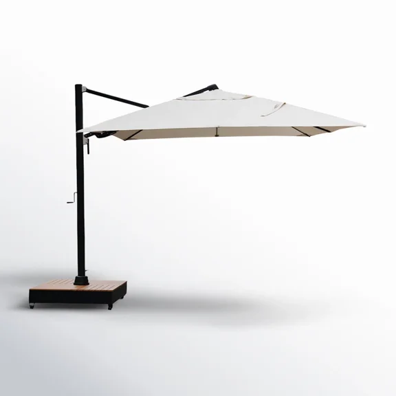 EVERITE 10x13FT Rectangular Cantilever Outdoor Umbrella，All-Weather Patio Garden Shade,Black
