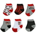 thumbnail image 1 of Peak 2 Peak Unisex Infant, Baby and Toddler 6-Pack Bear Ankle Socks - 0-6 Months, 1 of 5