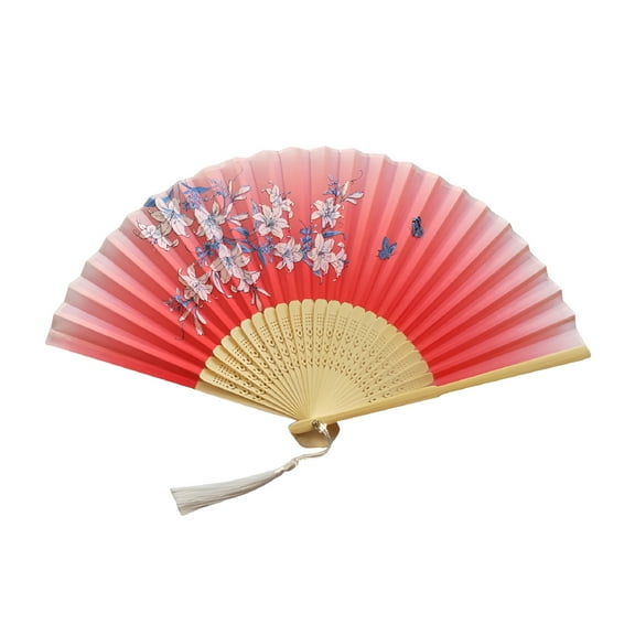 LAMIRO Folding Fans Handheld Fans Bamboo Fans Women's Hollowed Bamboo Hand Holding Fan