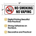 thumbnail image 3 of No Smoking No Vaping Sign, (4 Pack) 9 X 3 Inch, Self-Adhesive, Use for Home Office/Business, Easy to Apply, Black Big Letters on White Plate, 3 of 7
