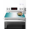 thumbnail image 2 of Stove Top Covers for Electric Stove, Teal Ombre Kitchen Glass Ceramic Electric Cooktop Covers 36''x21'', Turquoise White Gradient Modern Abstract Art HeatResistant Oven/Countertop Protector, 2 of 3