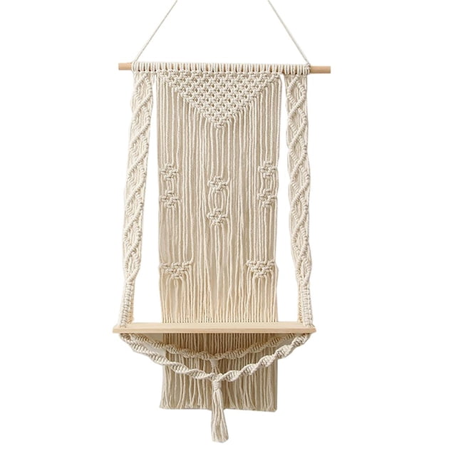 GUOOL Nordic Bohemian Tassel Tapestry Storage Rack Hand-woven Wall Hanging Decorative