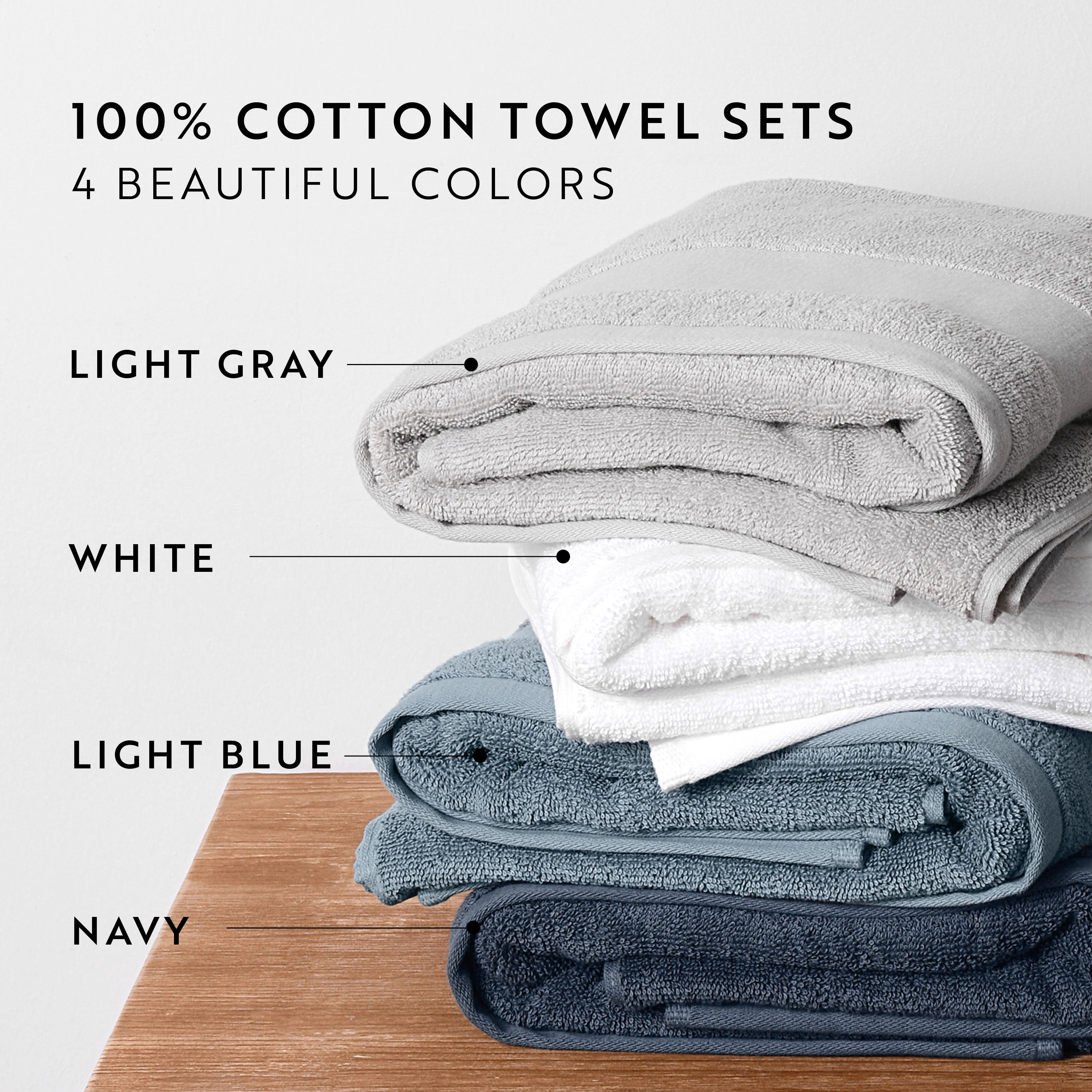 Noble Linens 6 Piece Essential Cotton Bath Towel Set