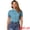 Blue Gray, variant on Women's Cotton Frilled Peter Pan Collar Blouse M Blue