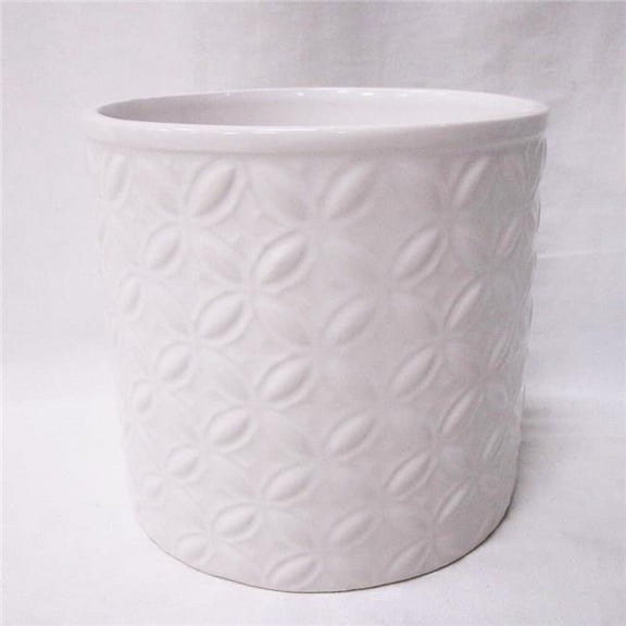 MDR Trading Inc. AI-CE00-307_Q01 White With Floral Pattern Planter