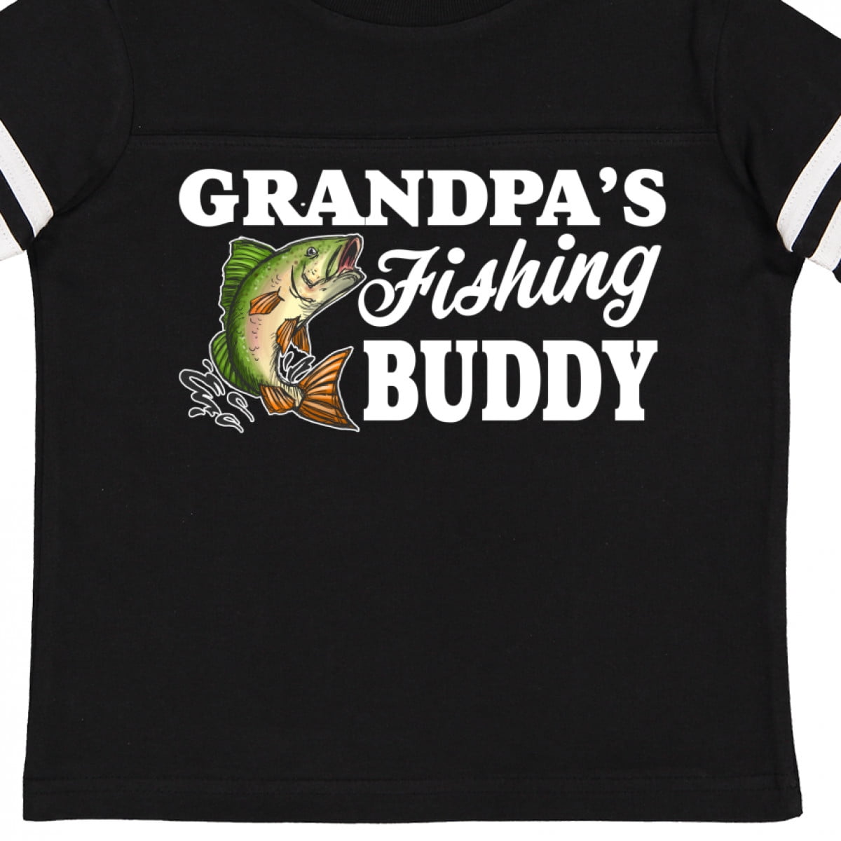 Inktastic Grandpa's Fishing Buddy with White Text Boys Toddler T-Shirt 