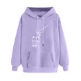 thumbnail image 4 of Blmnix Cute Hoodie Hoodie Hoodie Purple Outerwear Womens Business Casual Clothing Long Sleeve Hooded Tops, 4 of 5