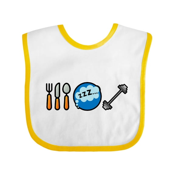 Inktastic Eat Sleep Weightlifting Boys or Girls Baby Bib