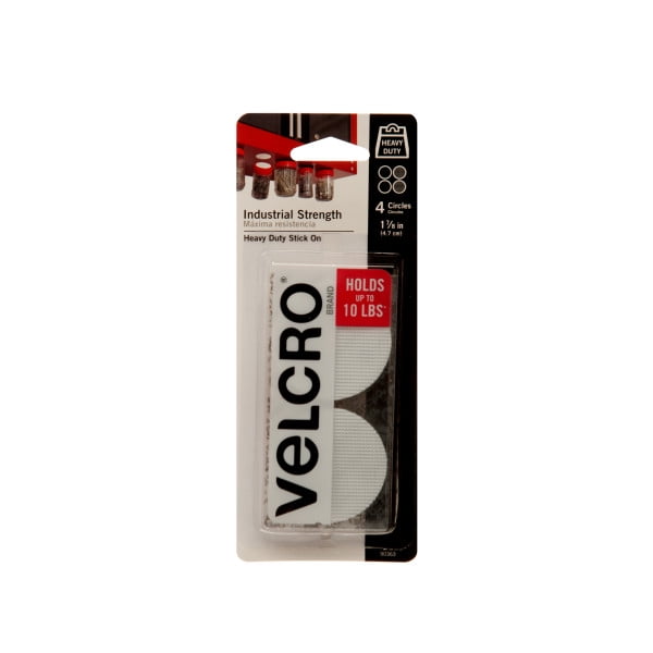 VELCRO® Brand Industrial Strength 1 7/8in Circles, White 4 ct