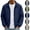 Navy, variant on HAJWOH Men's Lightweight Stand Collar Jacket Windproof Softshell Zip Up Outerwear for Spring Fall Hiking Travel Casual