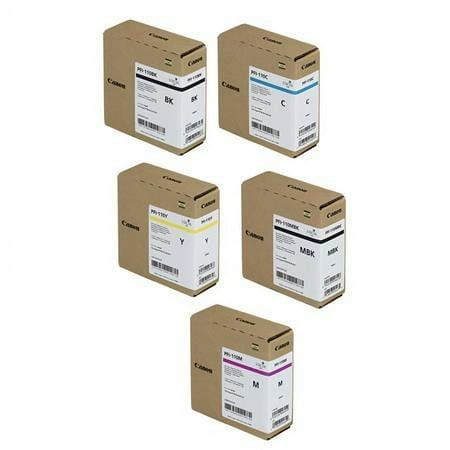 UPC: 0192223009226 | Canon PFI-110 160ml Pigment Ink Tank Bundle – Includes Matte Black / Black / Cyan / Magenta / Yellow