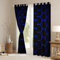 thumbnail image 3 of Feelyou Square Abstract Black Out Curtains, Blue Honeycomb Curtains Pack of 2 (42x63 Each), 3 of 6