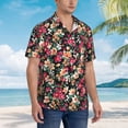 thumbnail image 3 of Fuzoiu Many Kind Of Flowers Print Hawaiian Shirt for Men, Summer Beach Casual Short Sleeve Button Down Shirts, Men’s Beach Summer Shirts with Pocket,3X-Large, 3 of 7
