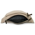 thumbnail image 3 of Beige Leather Fanny Pack - Mens Waist Belt Bag - Womens Purse Hip Pouch Traveler, 3 of 5