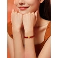 thumbnail image 6 of Zhou Liu Fu 24K Solid Gold Ruyi Charm Red Agate Bracelet - 6mm Beaded Healing Bracelet with Chinese FU Character for Good Fortune & Luck, 6 of 10