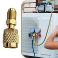 thumbnail image 3 of R32/R454B Brass Refrigerant Adapter - 1/4" Female to Male Reverse Thread for HVAC Systems, 3 of 5