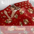 thumbnail image 4 of Santa Claus Reindeer Comforter Set Twin Size, Christmas Snowflakes Winter Red Soft Bedding Set for Man Woman, 4 Pieces Duvet Cover Set with Fitted Sheet, 2 Pillowcases, 4 of 9