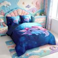 thumbnail image 2 of Manfei 3D Print Axolotl 7pcs Queen Bedding,Kawaii Animals Pattern Bedding Comforter Set Queen,Navy Blue Reversible, 2 of 7