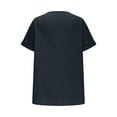 thumbnail image 5 of Olyvenn Linen Shirts for Women Summer Vintage Plain T Shirt Beach Vacation Boho Tops Trendy Vneck Tees Casual Loose Fit Tshirt Black S, 5 of 6