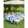 thumbnail image 4 of Outdoor Tablecloth with Umbrella Hole for Patio/Picnic/Party/Camping, Blue Striped Waterproof Table Cloth Rectangle Table Cover Washable, Farmhouse Stripes Modern Art (52"x 70"), 4 of 8