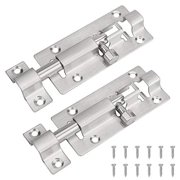 2 Pack Slide Lock, 3 Inches Barrel Bolt Lock, Premium Thickened Door Latch Lock, Stainless Steel Slide Latch Lock with 12 Screws, Protect Your Security and Privacy, by INBOF