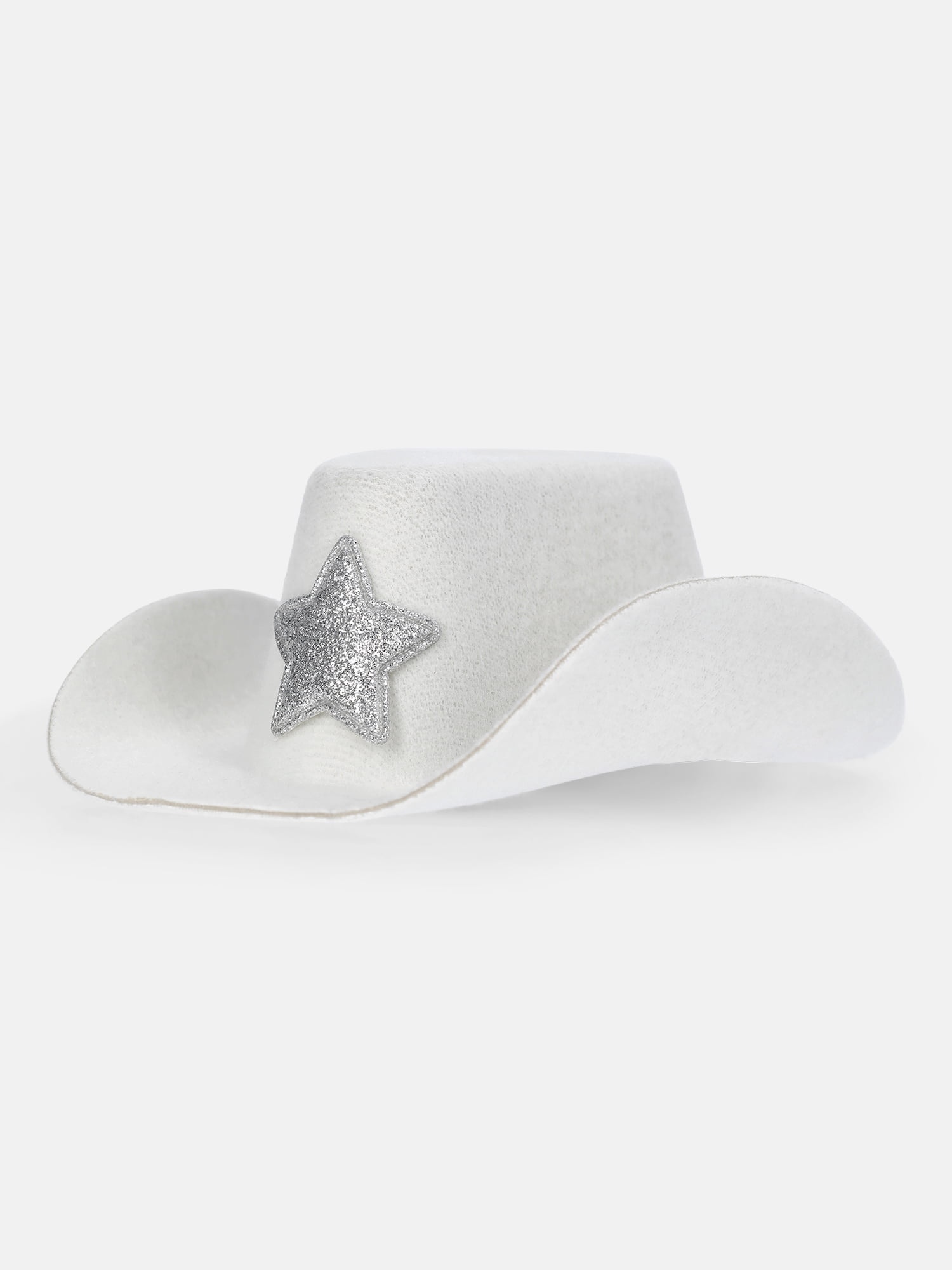 Kacey Lee Sparkle Star Dog Cowboy Hat, White, Size Medium/Large