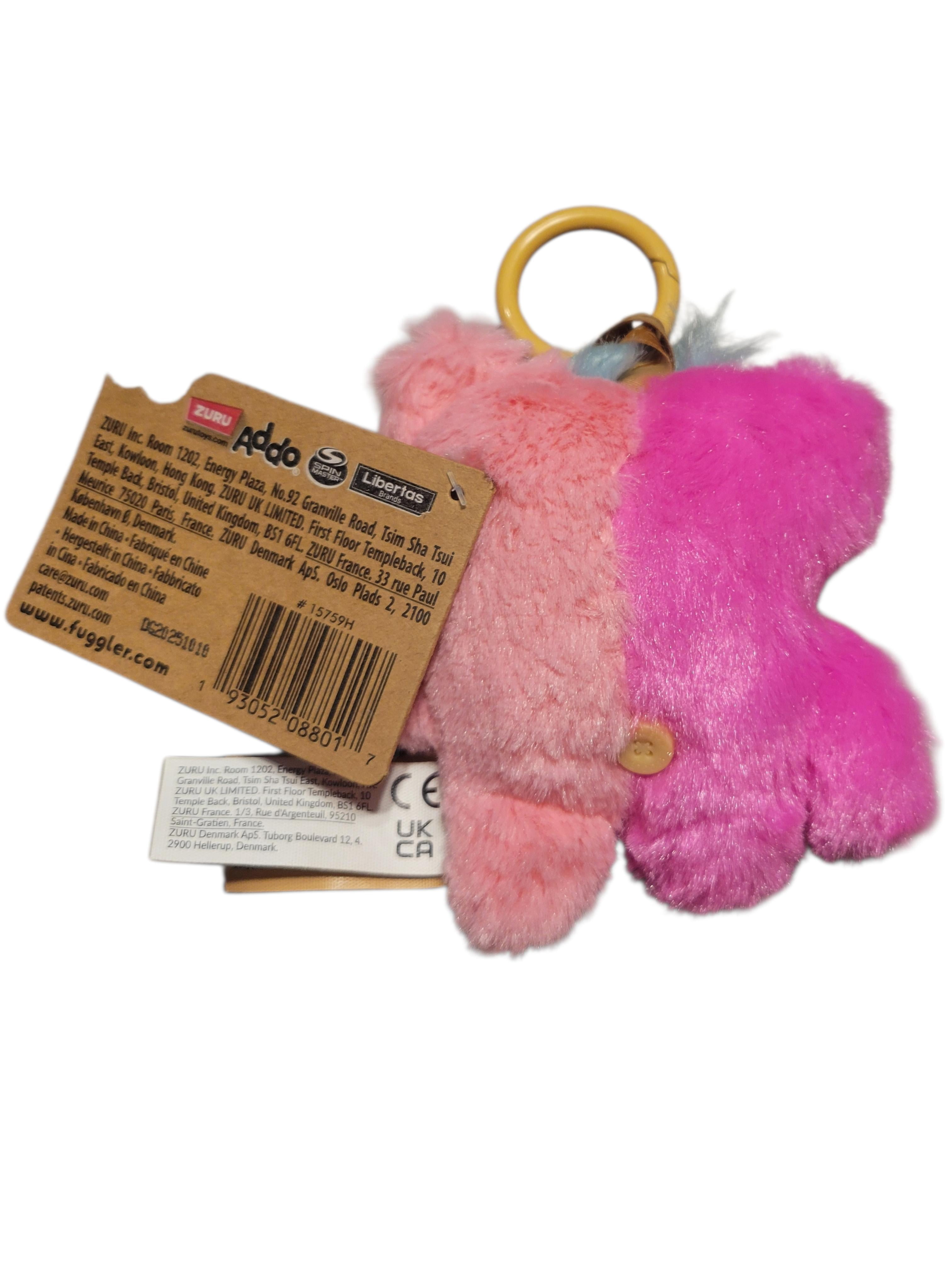 Fuggler Baby Pinkles Key Rings by ZURU Funny Ugly Monster, Plush, Collectible, 3.5 in, Wide Eyed Screech