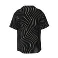 thumbnail image 5 of KLL Abstract Black And White Waves Print Men's Shirt Short Sleeve Button Down Summer Cuba Beach Shirts- Small, 5 of 5