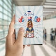 thumbnail image 4 of Happy 4th of July Patriotic Bloodhound Marching Band Uniform Balloons Fireworks Travel Passport Wallet Dog Lover PU Leather Passport Holder Cover - 13009, 4 of 5