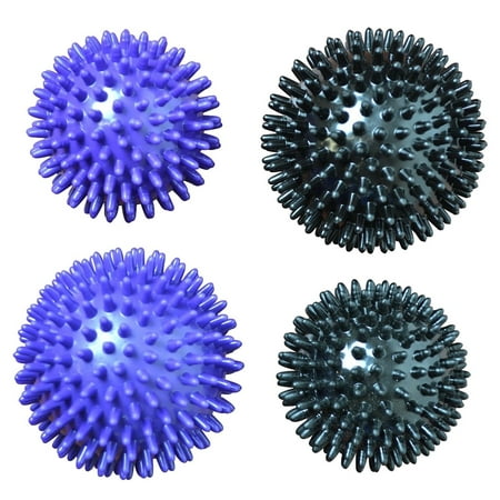 Massage Ball Set - Set of Four, With Varying Densities and Sizes, For Yoga / Trigger Point Self Myofascial Release / Muscle Tension