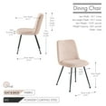thumbnail image 6 of Porthos Home Soren Dining Chairs Set of 2 in Stylish Fabric Upholstery, Armless Shell Back Design and Durable Powder Coated Steel Legs and Floor Protectors, for Dining Rooms and Kitchens of All Sizes, 6 of 6