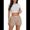 thumbnail image 3 of Pantalones Cortos de Pijama A Cuadros Y2K para Mujer, Tipo Bóxer Elástico, Estilo Urbano Amarillo L, 3 of 7