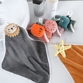 thumbnail image 1 of YAOMOBB Hanging Hand Towel Quick Dry Hand Towel Coral Fleece Microfiber Absorbent with Lanyard for Daily Use, 1 of 5