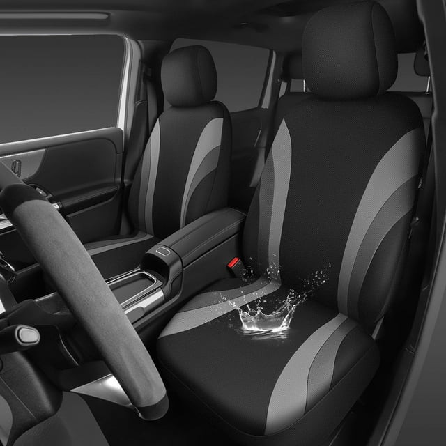 Fundas de asiento de coche CAR PASS EVA impermeables para asientos delanteros, grises