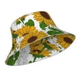 thumbnail image 2 of Kll Plump Sunflower And Sketch Sunflower Bucket Hat For Women Men Packable Travel Beach Sun Hat Outdoor Rave Accessories Reflective Fisherman Cap, 2 of 9