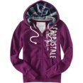 thumbnail image 1 of Aeropostale - Sudadera con capucha y cremallera para mujer, color morado, grande, 1 of 1