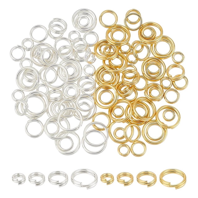 EIGTHTAIL 1Box 900 Pcs Silver Iron Split Rings Double Loop Jump Ring 4mm 5mm 6mm 7mm 8mm 10mm Chainmail Link for Jewelry Making