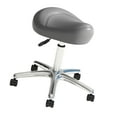 thumbnail image 4 of Taburete tipo silla de montar, silla de trabajo multiusos, ajustable, ergonómico, para salón de uñas y belleza, PU, ​​para hogar, pubs, cafeterías, of Gris, 4 of 8