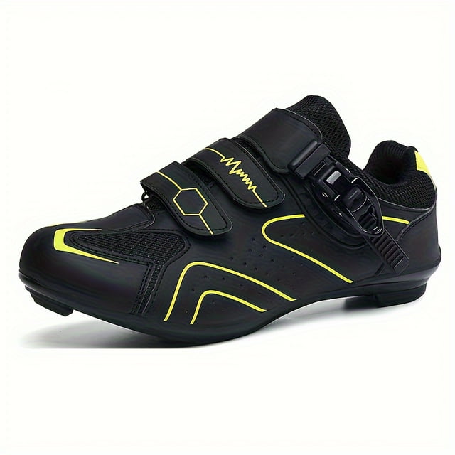 QJUHUNG Professional Men‘s Cycling Shoes for Mountain Bike Racing - SPD Cleat Compatible Breathable Sport Sneakers for Outdoor Ridding