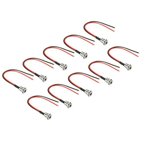 Uxcell 5.5 x 2.5mm DC Power Jack Socket Threaded Female Mount Adapter, 10 Pack