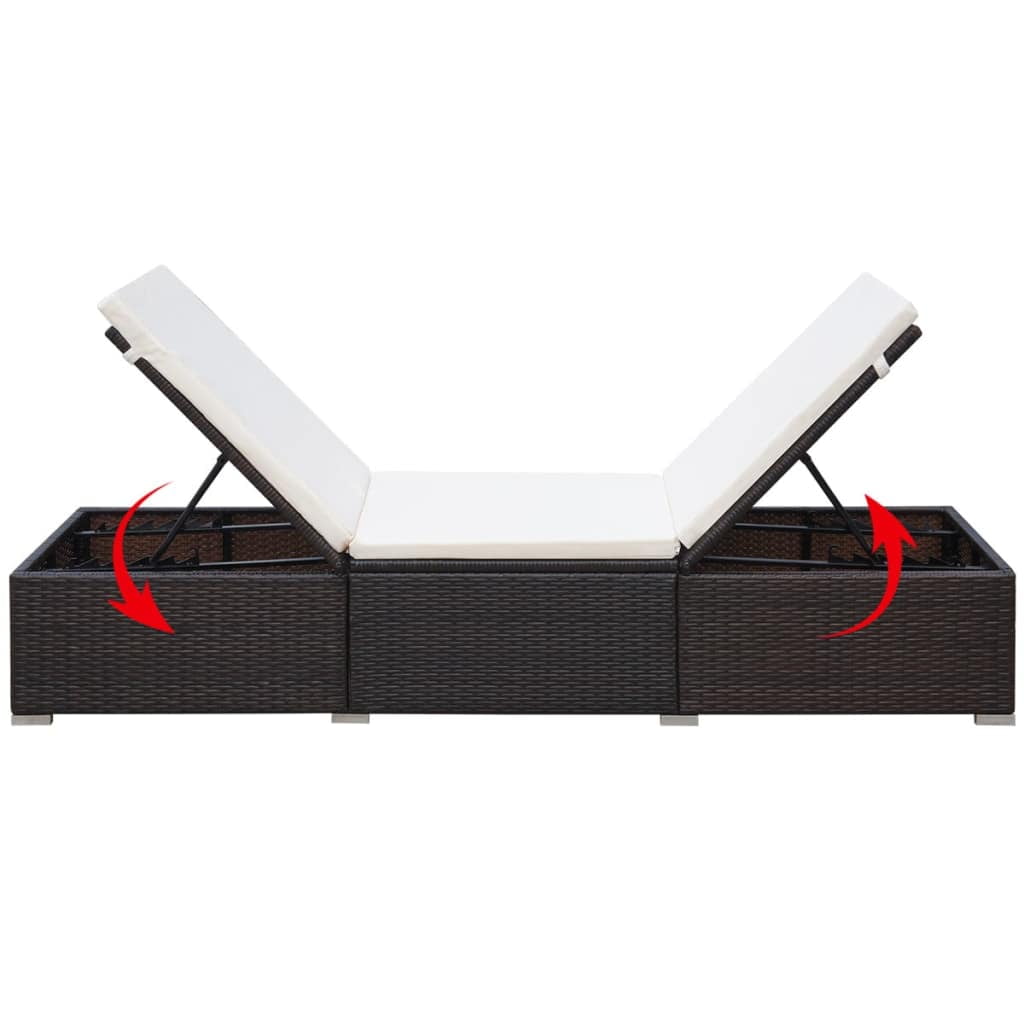 Kepooman Rattan Sun Lounger for Patio, Angle Adjustable Wicker Chaise Lounge Chair with Thick Cushion for Garden Kepooman Rattan Sun Lounger for Patio, Angle Adjustable Wicker Chaise Lounge Chair with Thick Cushion for Garden