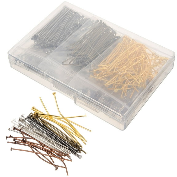 600Pcs Metal Head End Pin Jewelry Making Pin Metal Earring Necklace Flat Head Pin
